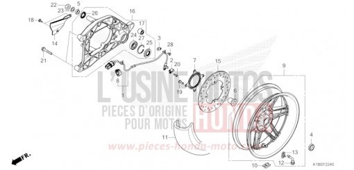 REAR WHEEL/SWINGARM NSS350ASS de 2025